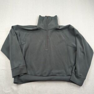 Spanx Sweatshirt Womens‎ 1X Gray 1/4 Zip Turtleneck AirEssentials Yoga